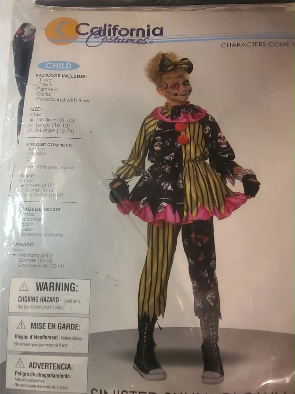 California Costumes creepy clown